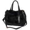 Torebka damska Tommasini Futrzana shopper Pojemna do ręki T3741 Czarna