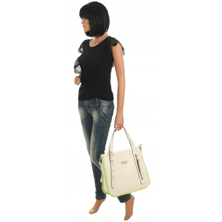 CHARRO Elegancka Torebka Damska Teczka listonoszka CH736243 White