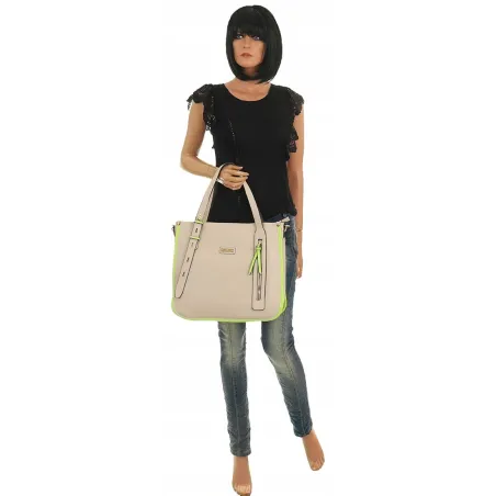 CHARRO Elegancka Torebka Damska Teczka listonoszka CH736243 Beige