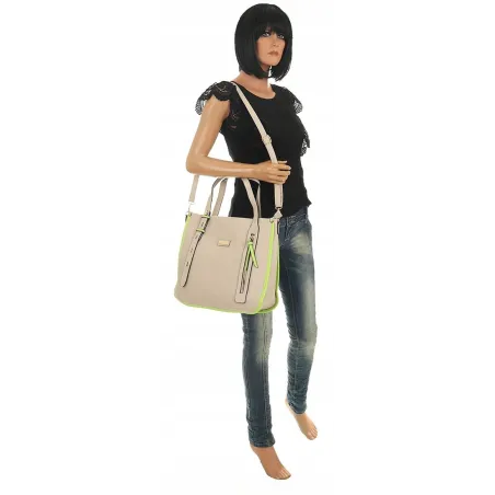 CHARRO Elegancka Torebka Damska Teczka listonoszka CH736243 Beige