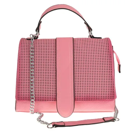 SARA MODA Elegancka Torebka kuferek listonoszka ażurowa 6899 Pink