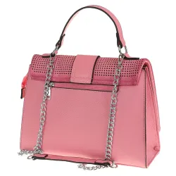 SARA MODA Elegancka Torebka kuferek listonoszka ażurowa 6899 Pink