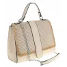 SARA MODA Elegancka Torebka kuferek listonoszka ażurowa 6899 Beige