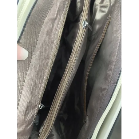 SARA MODA Elegancka Torebka kuferek listonoszka ażurowa 6899 Beige