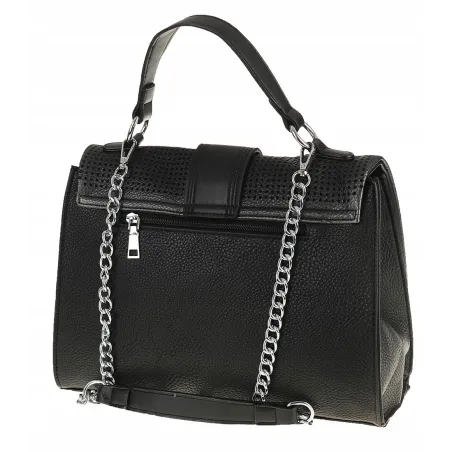 SARA MODA Elegancka Torebka kuferek listonoszka ażurowa 6899 Black