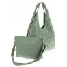 ANDREA MASSI Włoska Marka Torebka Damska Ażurowa 2w1 Worek na Ramię 23049 Green