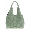 ANDREA MASSI Włoska Marka Torebka Damska Ażurowa 2w1 Worek na Ramię 23049 Green