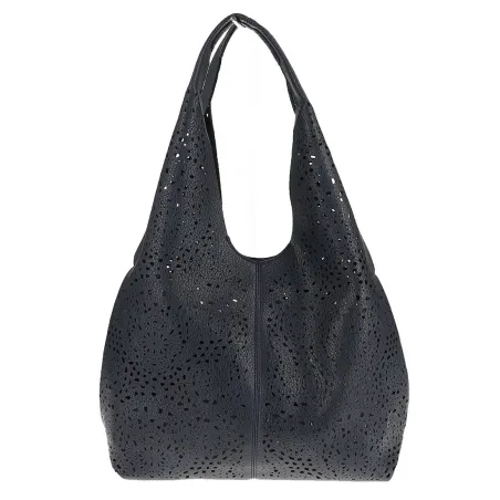 ANDREA MASSI Włoska Marka Torebka Damska Ażurowa 2w1 Worek na Ramię 23049 Granatowa