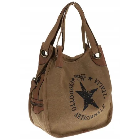 Torebka damska duża pojemna worek na ramię shopper listonoszka z208 Beżowa