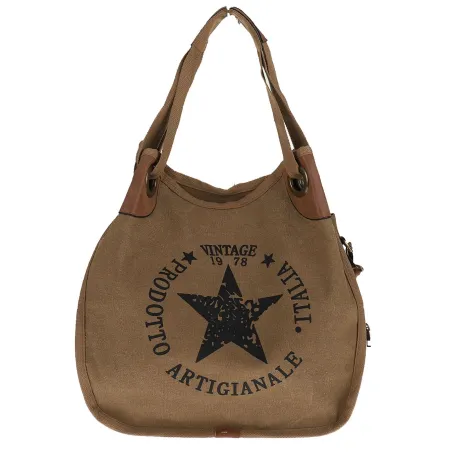 Torebka damska duża pojemna worek na ramię shopper listonoszka z208 Beżowa