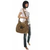 Torebka damska duża pojemna worek na ramię shopper listonoszka z208 Beżowa