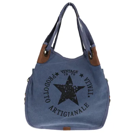 Torebka damska duża pojemna worek na ramię shopper listonoszka z208 Niebieska