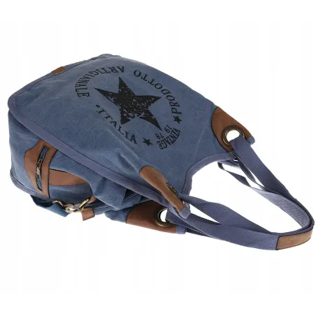 Torebka damska duża pojemna worek na ramię shopper listonoszka z208 Niebieska