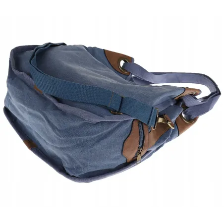 Torebka damska duża pojemna worek na ramię shopper listonoszka z208 Niebieska