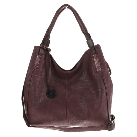 Tommasini Torebka Damska Listonoszka Duża Torba Shopper Worek 2692 Bordowa