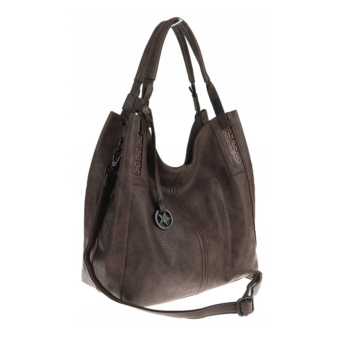 Tommasini Torebka Damska na ramię Duża Torba Shopper Worek 2692 Brązowa Coffee