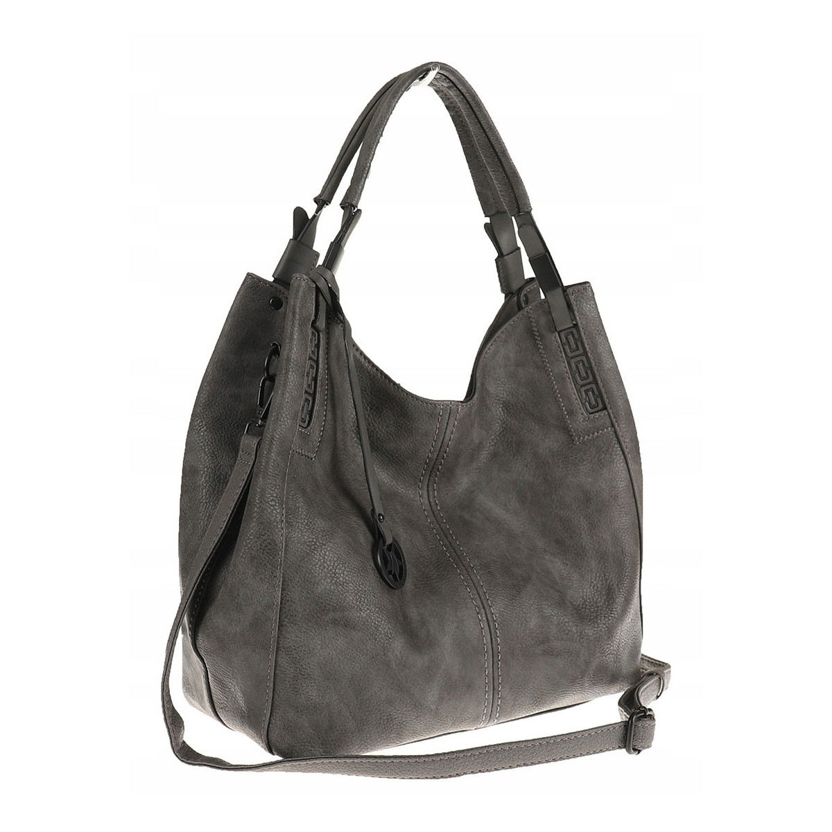 Tommasini Torebka Damska Listonoszka Duża Torba Shopper Worek 2692 Szara