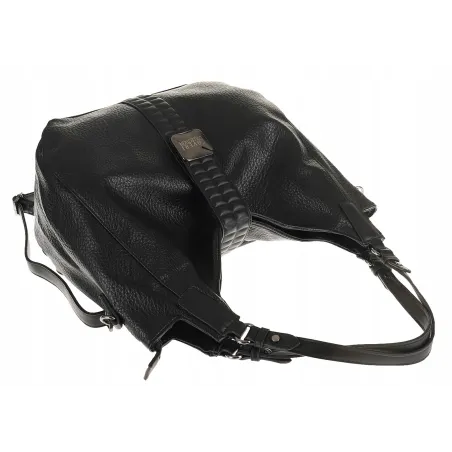 COVERI COLLECTION Włoska Marka Torebka Damska worek listonoszka CC52618 Black