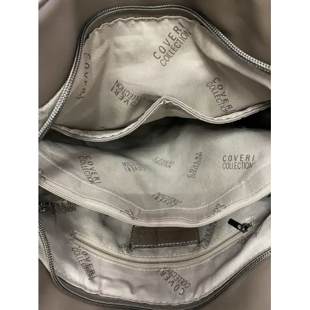 COVERI COLLECTION Włoska Marka Torebka Damska worek listonoszka CC52618 Black