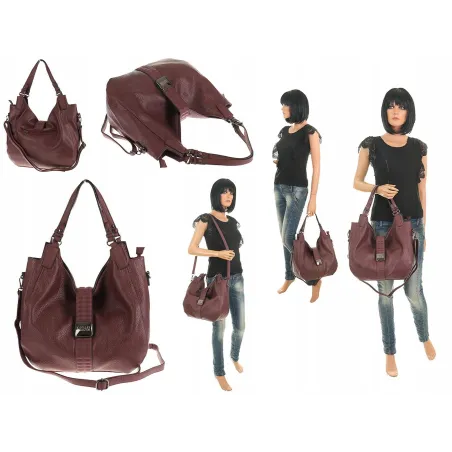 COVERI COLLECTION Włoska Marka Torebka Damska worek listonoszka CC52618 Red