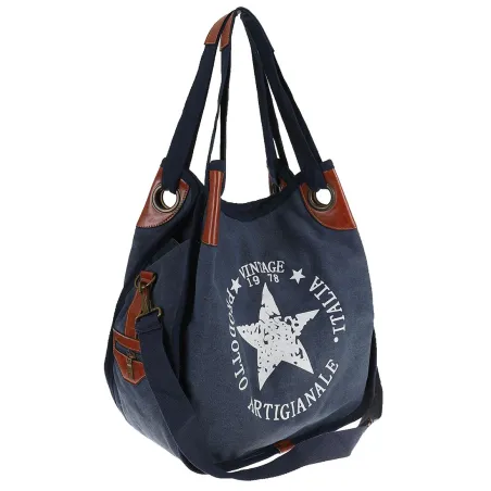 Torebka damska duża pojemna worek na ramię shopper listonoszka z208 Granatowa