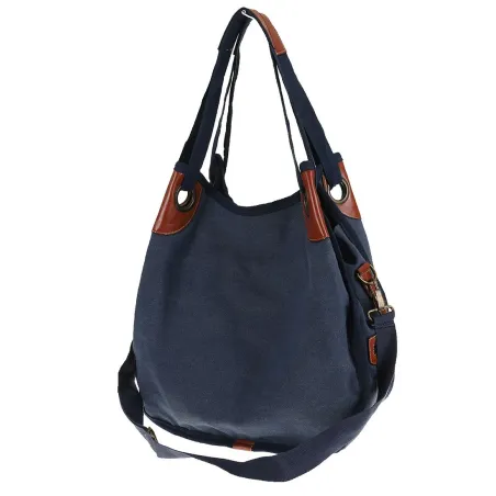 Torebka damska duża pojemna worek na ramię shopper listonoszka z208 Granatowa