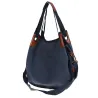 Torebka damska duża pojemna worek na ramię shopper listonoszka z208 Granatowa